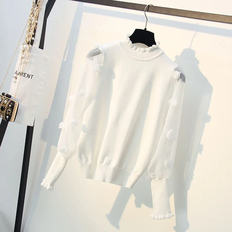 Women Sweater Knitted Turtlenck Full sleeve office lady TOP Floral Pullovers women clothings | Женская одежда