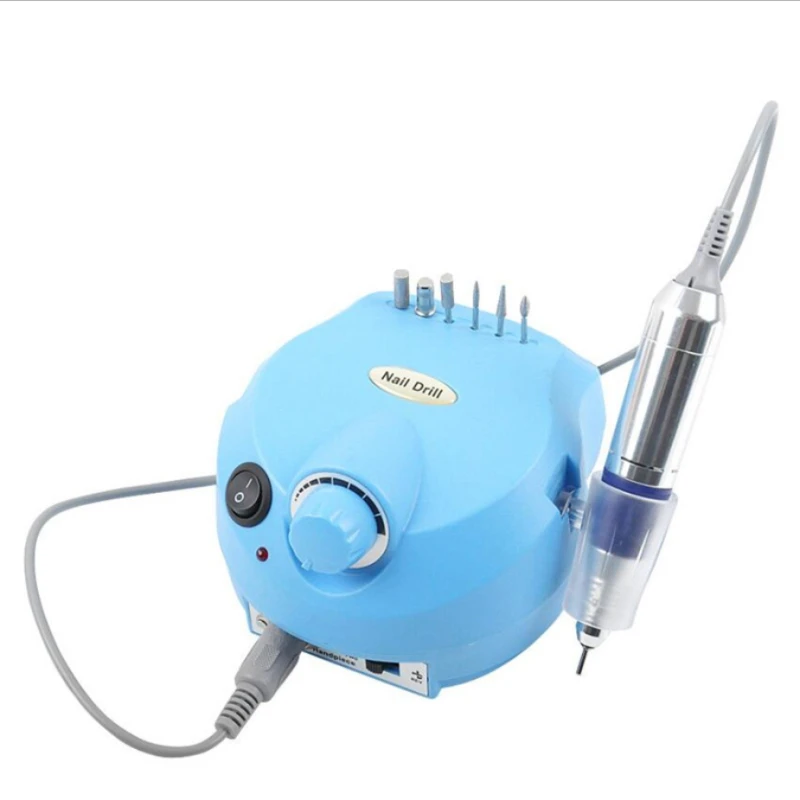 Blue EU Plug 35000 об/мин профессиональная электрическая дрель для ногтей машина для маникюра с ручкой против ожогов набор инструментов для ногтей аппарат для маникюра - Цвет: Blue EU Plug