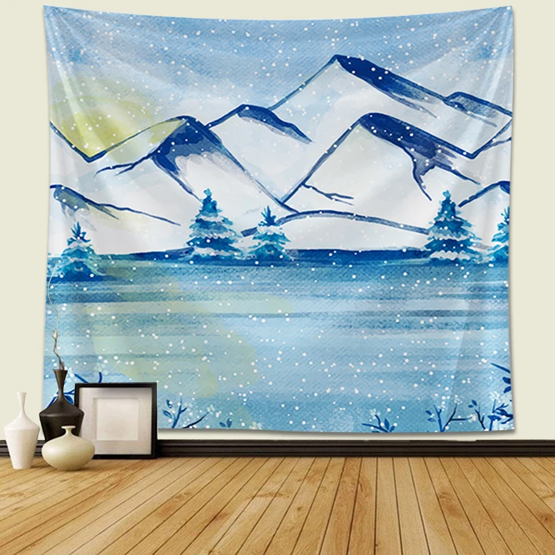 

Wall tapestry Snow mountain Forest Tapestry Wall Hanging Yoga Beach Towel Picnic Blanket Tablecloth Room decoration tapestry