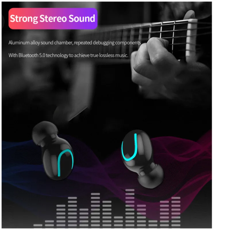 Водонепроницаемая Bluetooth-гарнитура IPX5 Беспроводные спортивные стереонаушники 5 0