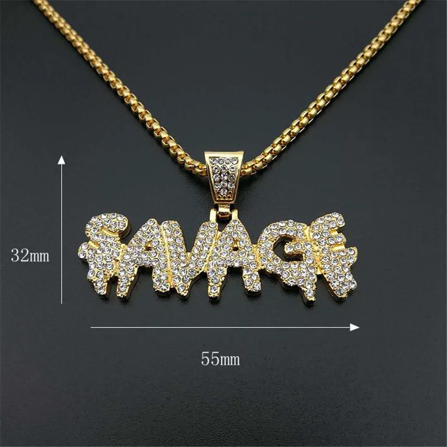 Цепочка мужская с кулоном в стиле хип-хоп из нержавеющей стали | Украшения и