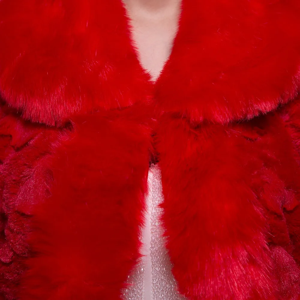 Очаровательная Красная Свадебная куртка из искусственного меха с изображением