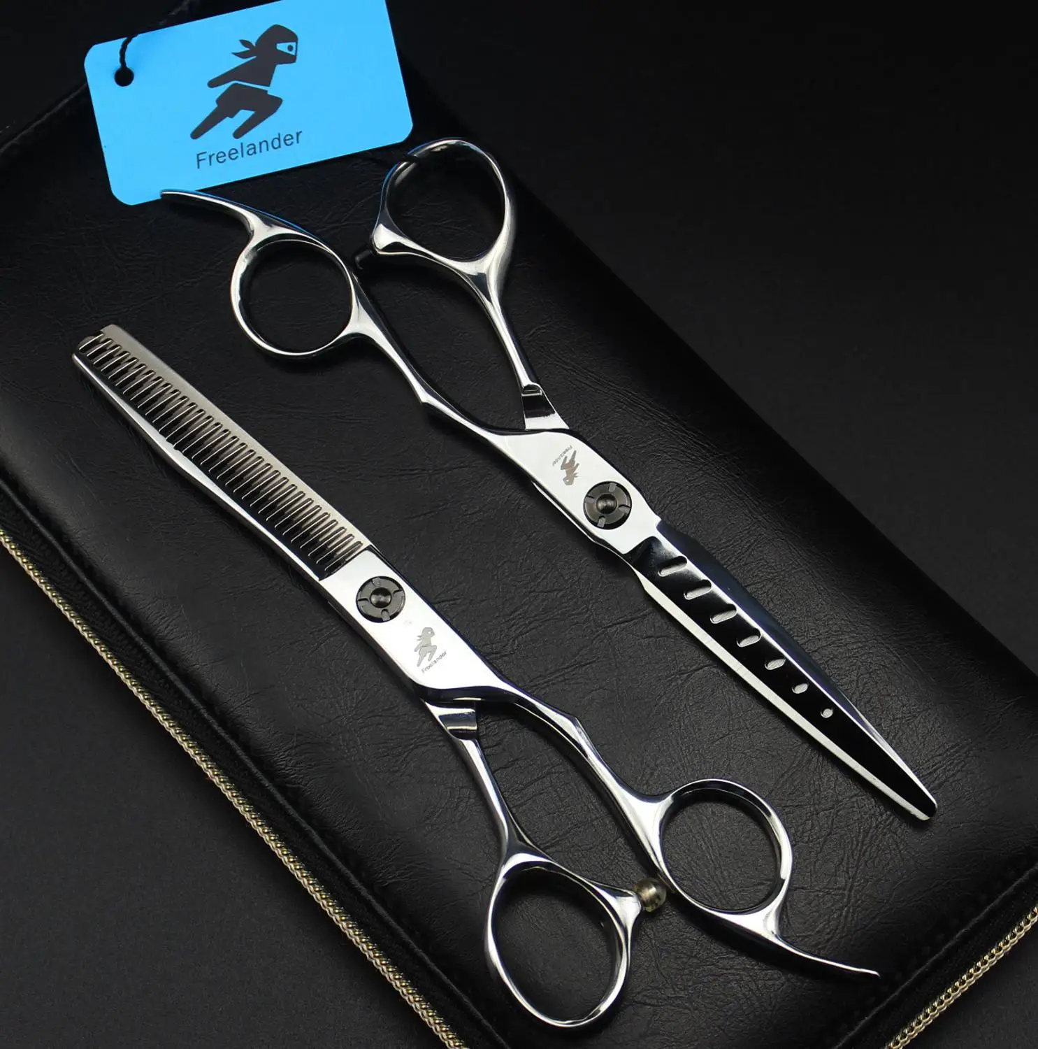 Stainless Steel Hair Cutting Scissor With holes Hairdressing Scissors Straight Thinning Barber Salon Tools | Красота и здоровье