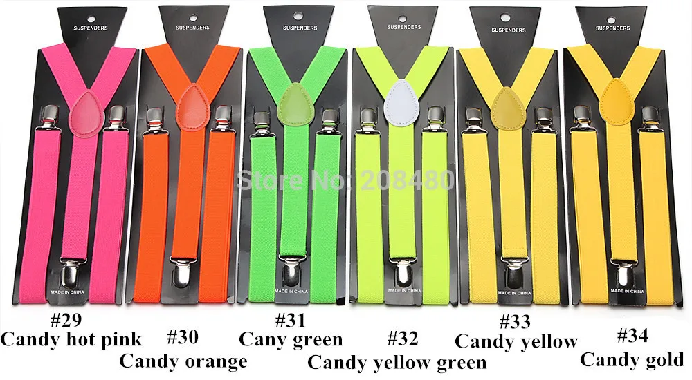 Новинка 2 шт./лот 1 дюйм ширина 36 цветов мужские подтяжки унисекс на застежке