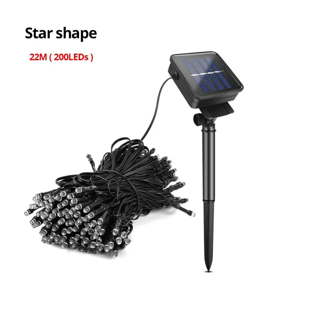 22M Star String Солнечные лампы, наружное ландшафтное освещение, цветы, светодиодный свет, гирлянда для сада, двора, дорожка, солнечные панели, гирлянда, лампы для газонов - Испускаемый цвет: 22M Star String