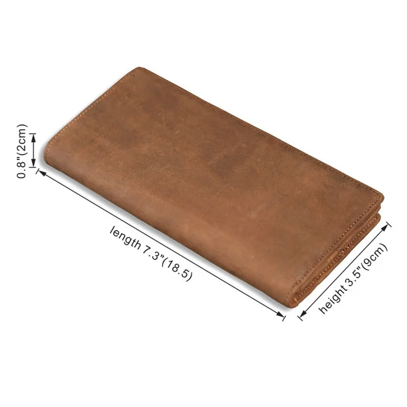 

eTya Genuine Leather Men Wallet High-Capacity Multi-Card Bit Long Wallet Clutch Men's Vintage Business Wallets Money Pouch