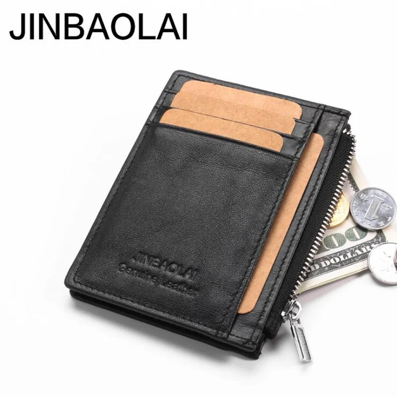 Мужской мини-кошелек из натуральной кожи с карманом для монет портативный