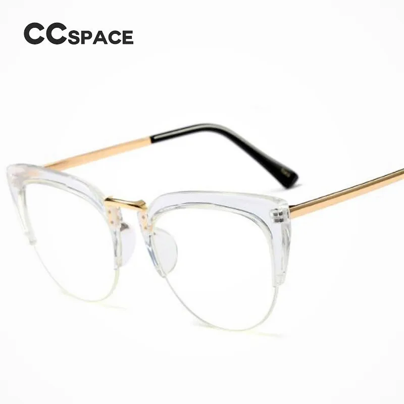 CCSPACE женские очки для чтения кошачий глаз, оправа для мужчин и женщин, полуоправа, брендовые дизайнерские оптические очки, компьютерные очки 45144