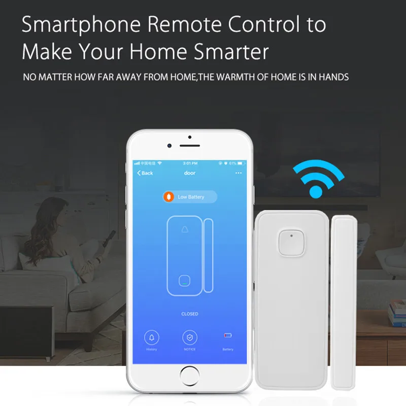 Wifi датчик для двери сигнализация беспроводное магнитное окно открытый вход