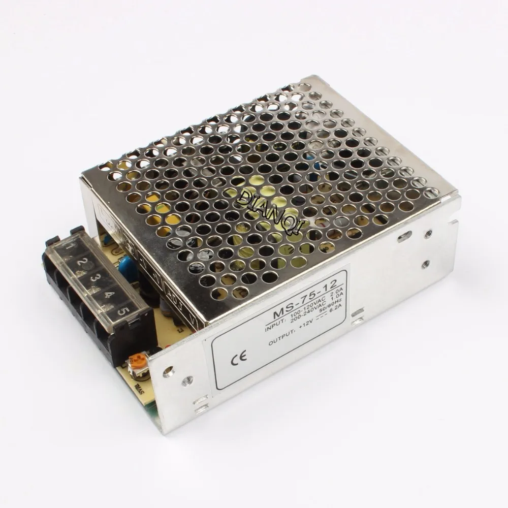 DIANQI высокое качество питания 75 Вт 12 В 6.3A блок в мини размер din led ac dc конвертер ms 12|ac