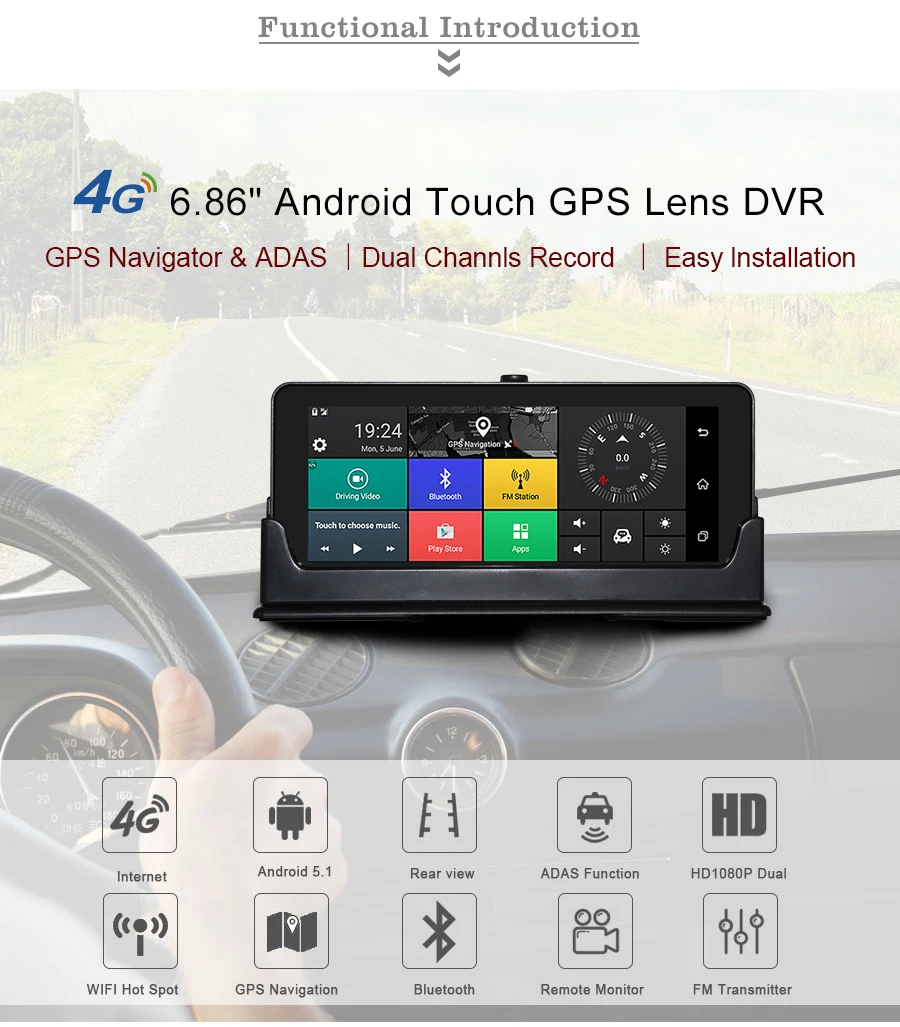 Anfilite 10 шт. 6 86 дюймов Android 5 1 грузовик GPS навигация Bluetooth ROM 16 Гб RAM 1080P Автомобильный