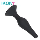 Черные силиконовые товары для взрослых IKOKY, анальные секс-игрушки для мужчин и женщин, эротические игрушки, массажер простаты, анальная пробка для начинающих, анальная пробка