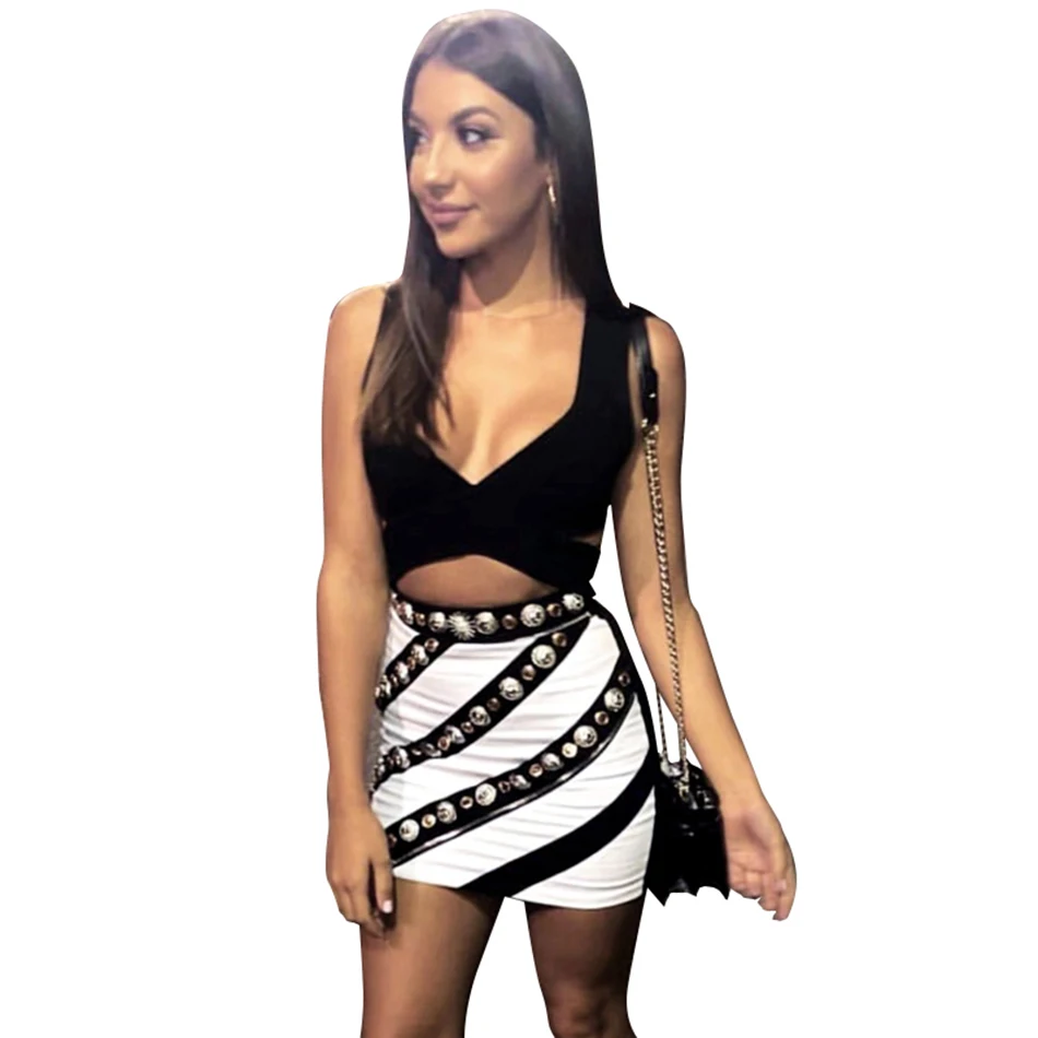 Женский комплект из двух предметов укороченный топ без рукавов с V образным