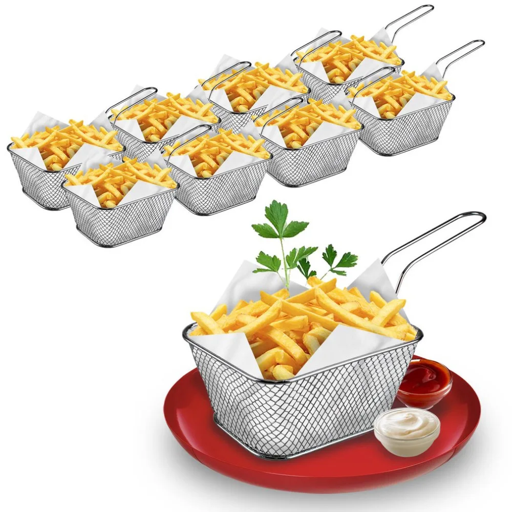 Складная мини корзина для жарки PREUP промывка паром сетчатый дуршлаг картофеля