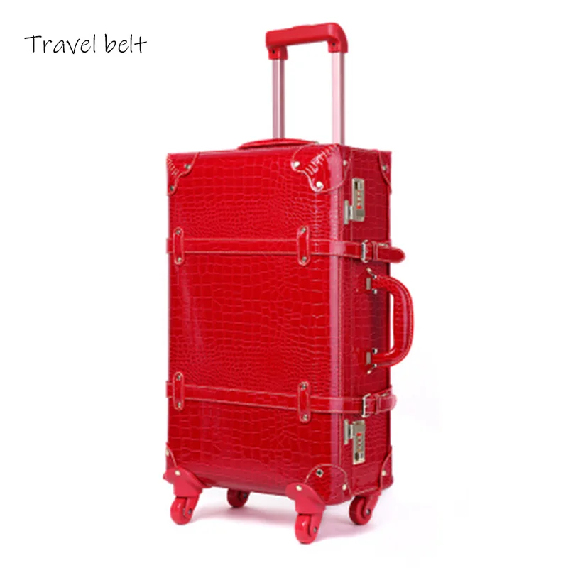 

Leather-like material Retro, stylish, perfect Women 22/24 inch size Rolling Luggage and handbag Spinner Brand Suitcase