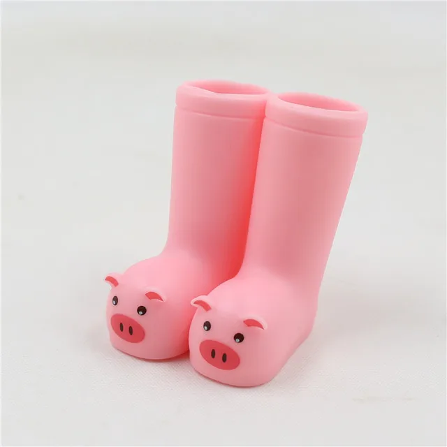 pig boots Blyth doll bjd icy joint body сапоги с животными 3 см* 4 см Милая пластиковая обувь непромокаемые сапоги - Цвет: pig boots