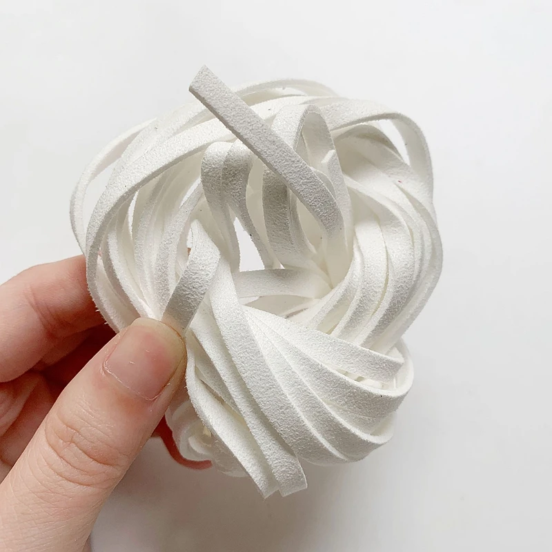 Плоский шнур из искусственной замши корейский вельветовый кожаный белая веревка