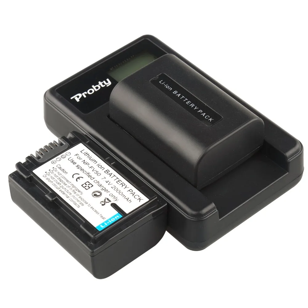 PROBTY NP-FV50 NP FV50 Батарея + ЖК-дисплей Зарядное устройство для SONY HDR XR550E XR350E CX550E CX350E CX150E