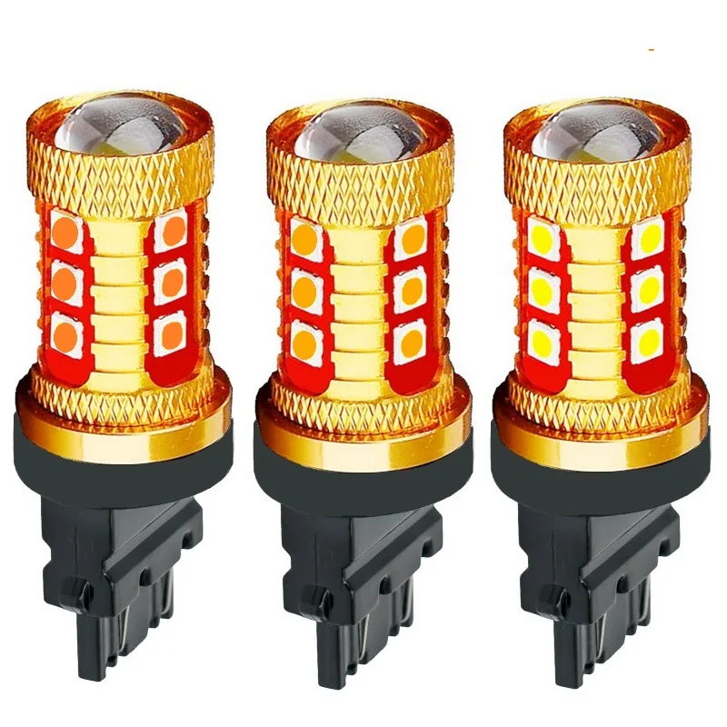 2 шт. 3157 3156 супер яркий 1000LM 15 SMD 3030 светодиодный Янтарный сигнал поворота белый P27W T25 автомобильная лампа заднего хода красный P27/7 W Автомобильный тормозной светильник