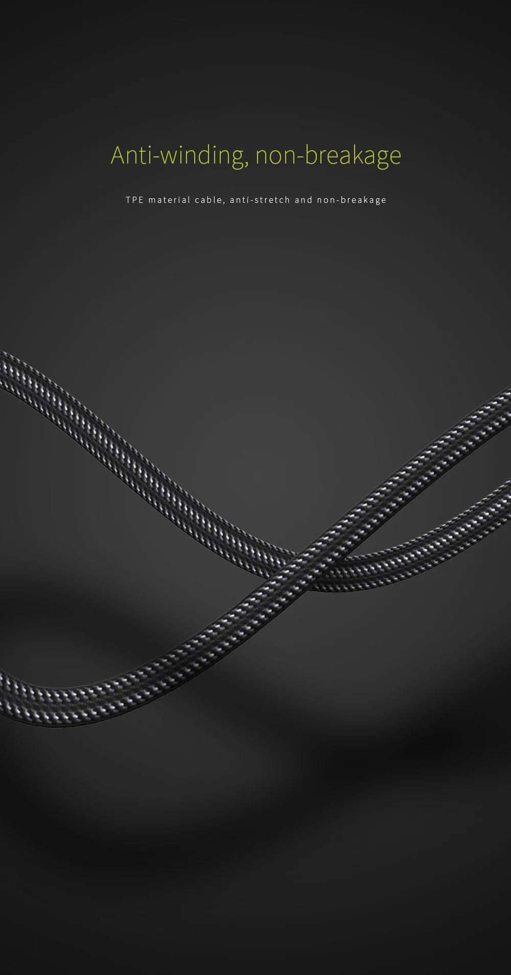Xiaomi Wsken кабель usb type-C зарядный USB-C кабель для передачи данных для мобильного телефона плетеный кабель провод шнур
