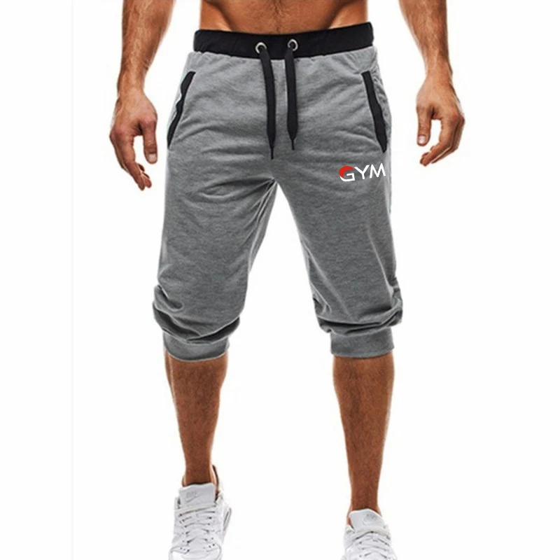 2 light grey Мужские мешковатые шорты для бега, повседневные тонкие шорты-шаровары, мягкие 3/4 брюки, модные новые Брендовые мужские спортивные штаны, Летние удобные мужские шорты, новинка - Цвет: 2 light grey