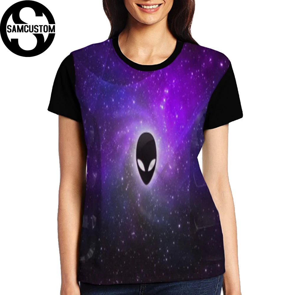SAMCUSTOM Горячая alien полная печать женские футболки с коротким рукавом Футболка