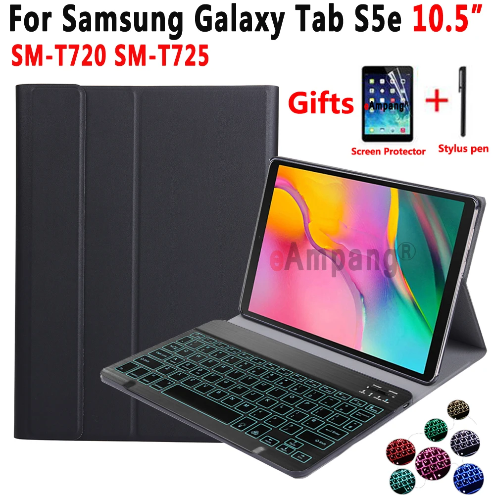 Чехол с клавиатурой подсветкой для Samsung Galaxy Tab S5E 10 5 2019 T720 T725|Чехлы планшетов и