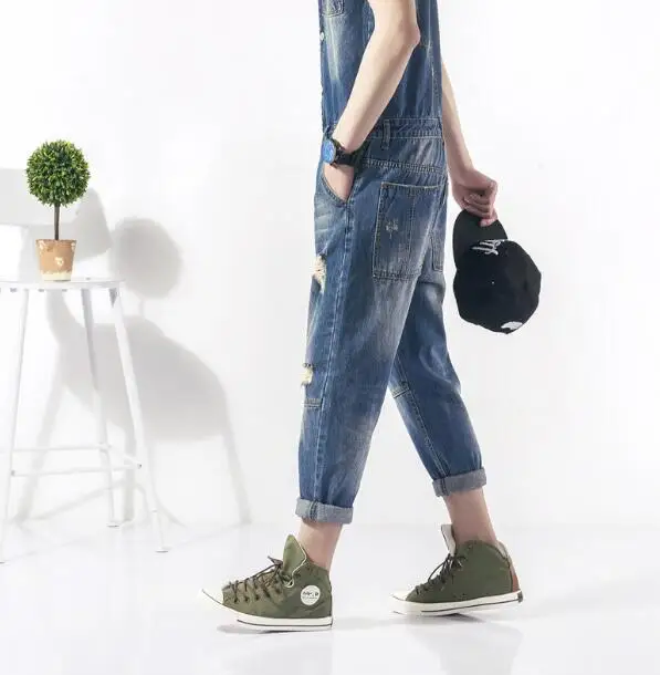 Летний Новый мужской комбинезон брюки мужские ретро джинсы с дыркой