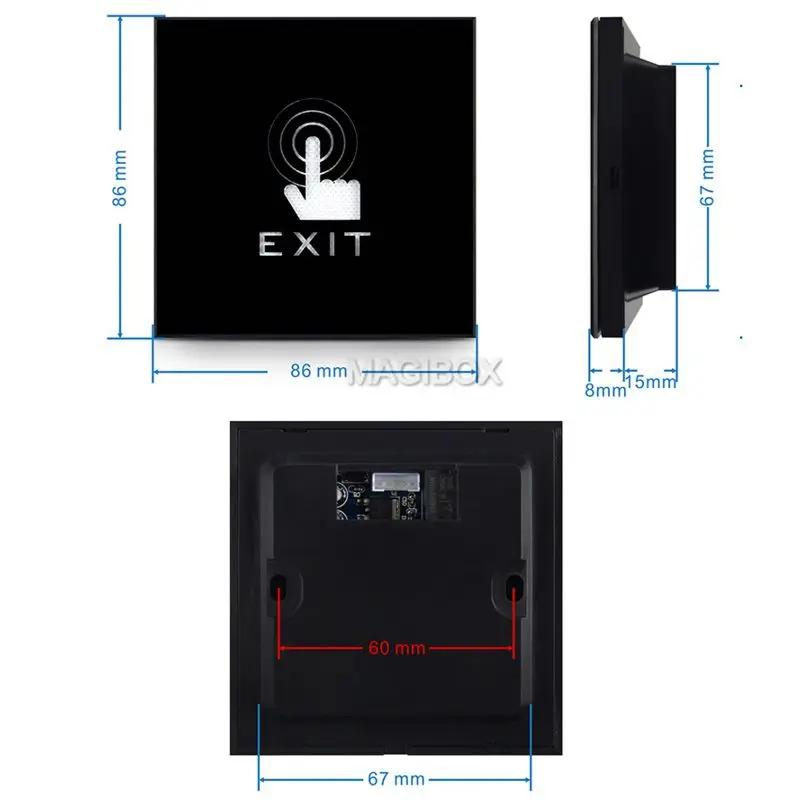 KT-A09A сенсорная кнопка выхода инфракрасная индукционная панель из плексигласа