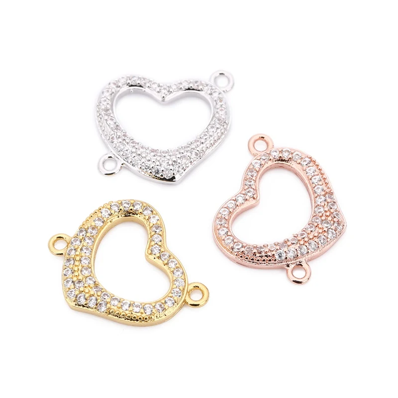 Ожерелье сердечки постоянного тока Подвески инкрустированные циркониевые