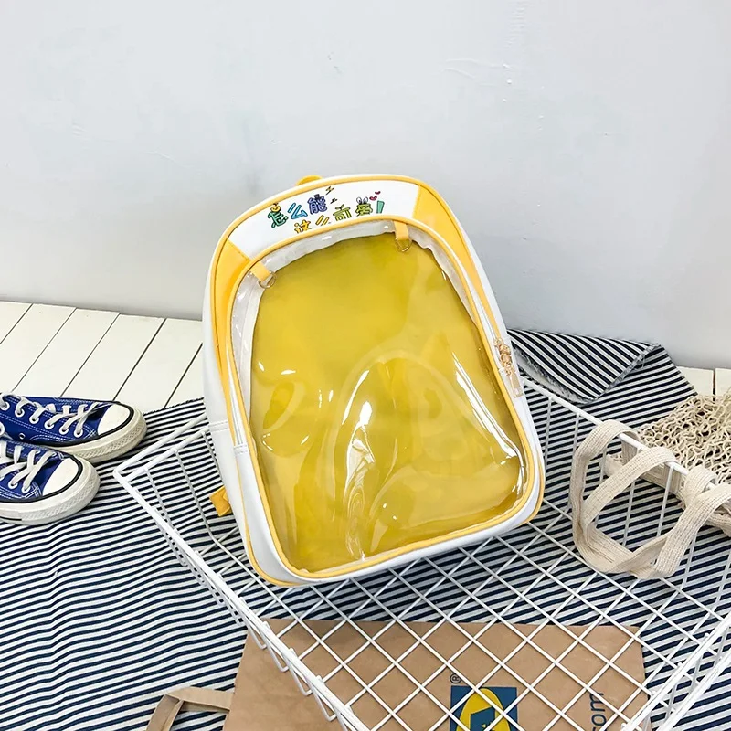 yellow Модный прозрачный рюкзак карамельного цвета из искусственной кожи, Корейская женская сумка Ita, сделай сам, желе, школьные сумки для подростков, милый рюкзак Лолиты для девочек - Цвет: yellow