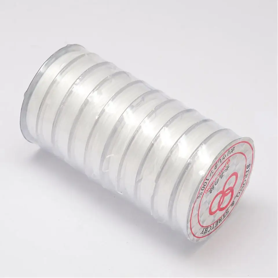 

0.8mm Elastic Fibre Wire for DIY Jewelry Findings White Black color 10m/roll