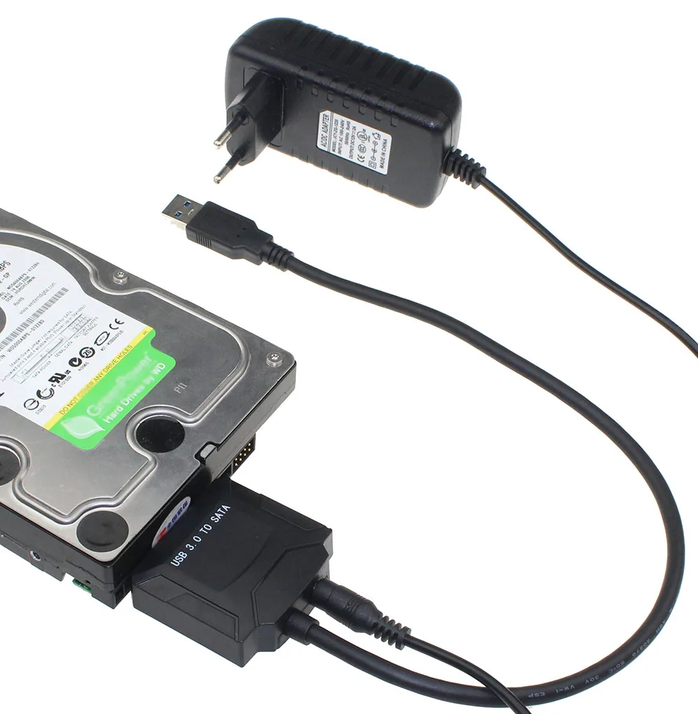 Высокое качество USB 3,0 для SATA Кабель-адаптер для 2," SSD HDD 3,5 дюймов HDD жесткий диск данных с US 12V 2A AC DC адаптер питания