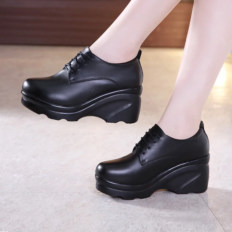 2019 Autumn Winter Platform Wedge Shoes Woman High Heels Elegant Comfort Plus Velvet Snow Women Size 32-43 | Обувь