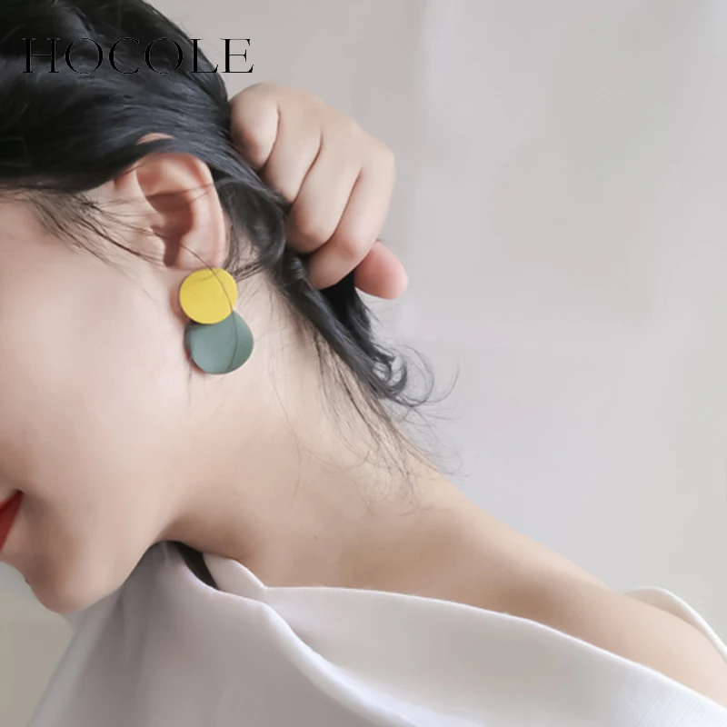 HOCOLE 2018 новые серьги капли популярного цвета золотого круглые металлические