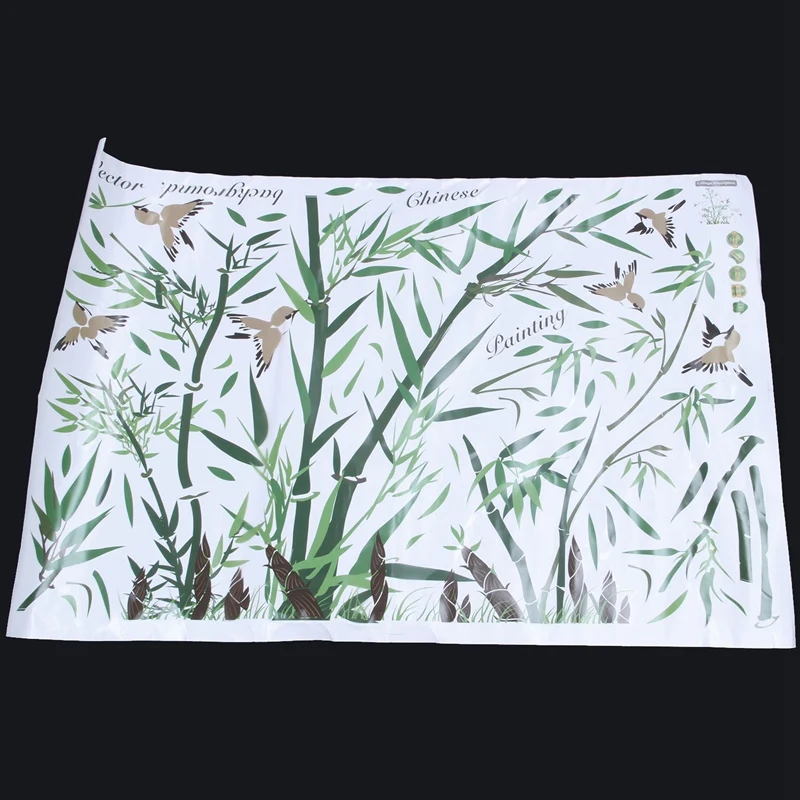 Зеленые бамбуковые настенные постеры настенная наклейка китайский ветер для