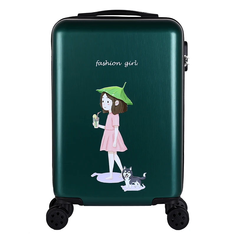 Fashion colorful rolling luggage anime popular trolley case spinner carry on 20/24/28 inch password cute travel suitcase