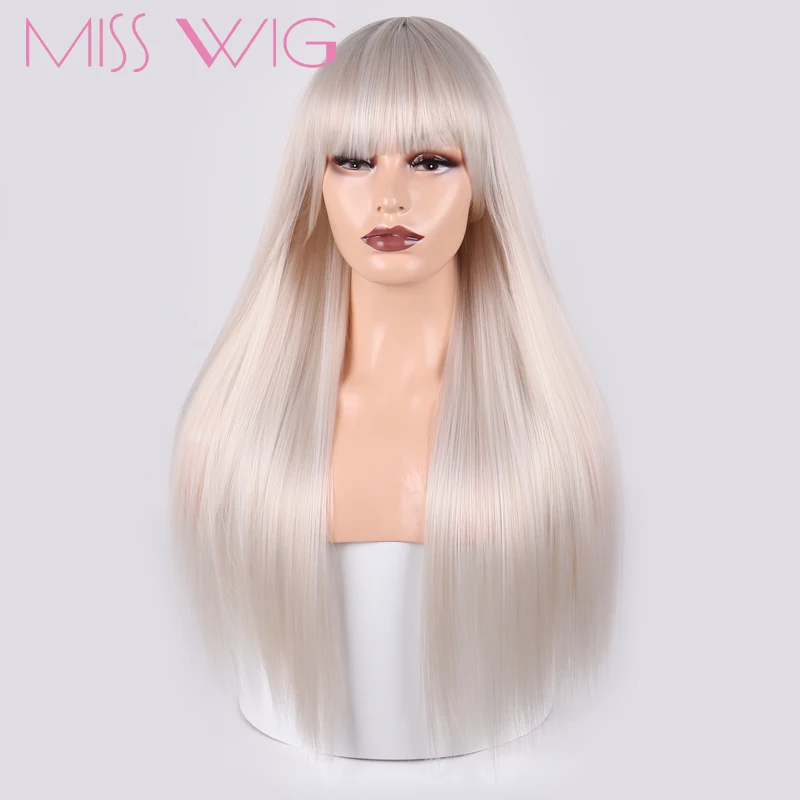 Синтетические волосы MISS WIG 60 см 300 г длинные прямые на всю голову для наращивания