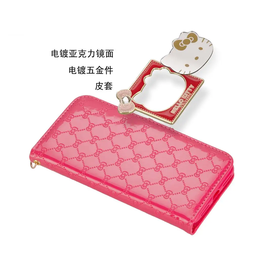 Fashion Style For iPhone 6 6s 7 8 Pus X XR XS Max Case Luxury Wallet Hello Kitty Magnetic Flip PU Leather Cover Mobile Phone bag