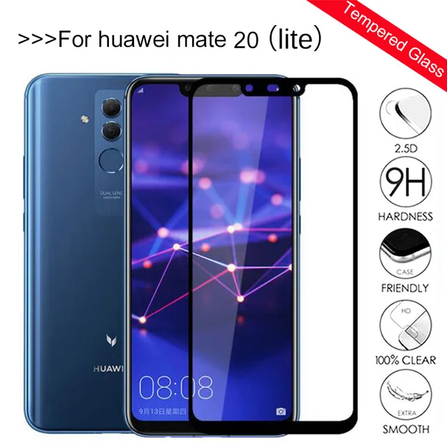 9H защитное закаленное стекло для Huawei Mate 20 Lite Y5 Y6 2017 Y7 Prime 2018 Honor 6C Pro 8X полное
