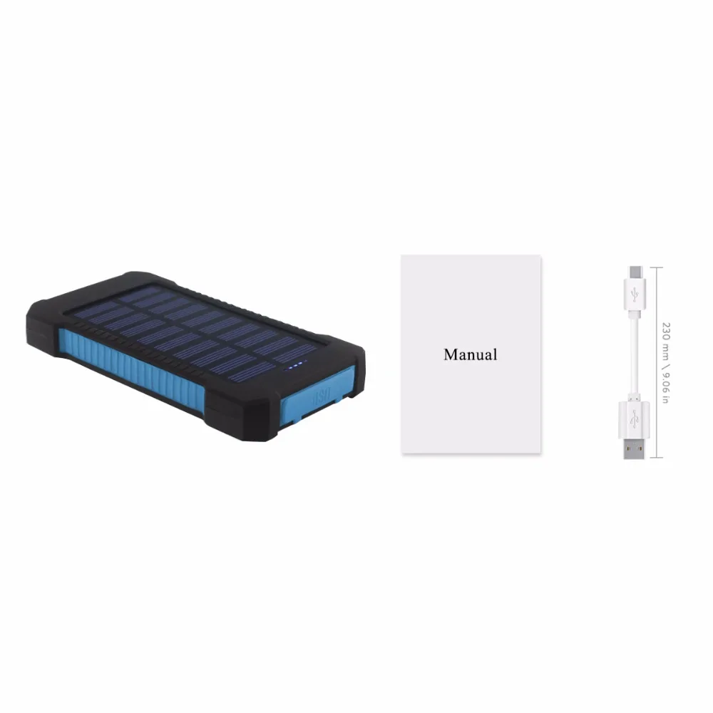 YFW 2016 водостойкий солнечный power Bank 10000 мАч Dual USB портативное солнечное зарядное