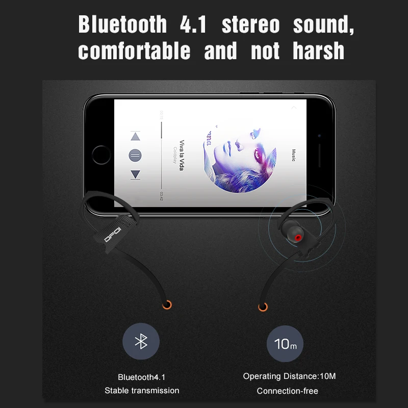 Беспроводные наушники Bluetooth водостойкие спортивные для телефона с микрофоном