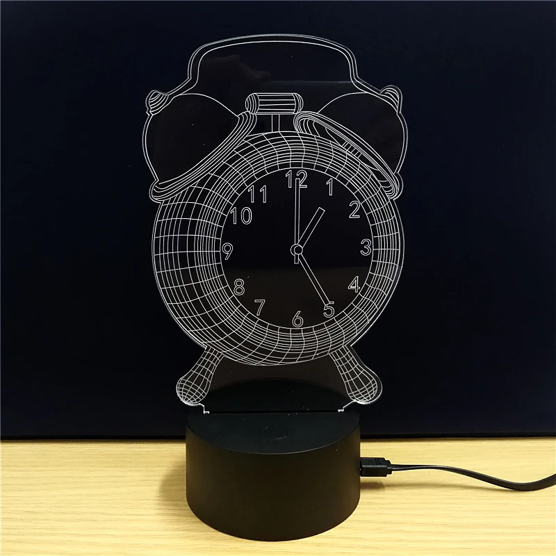 Творческий будильник акриловый светодиодный знак 7 цветов Изменение забавные