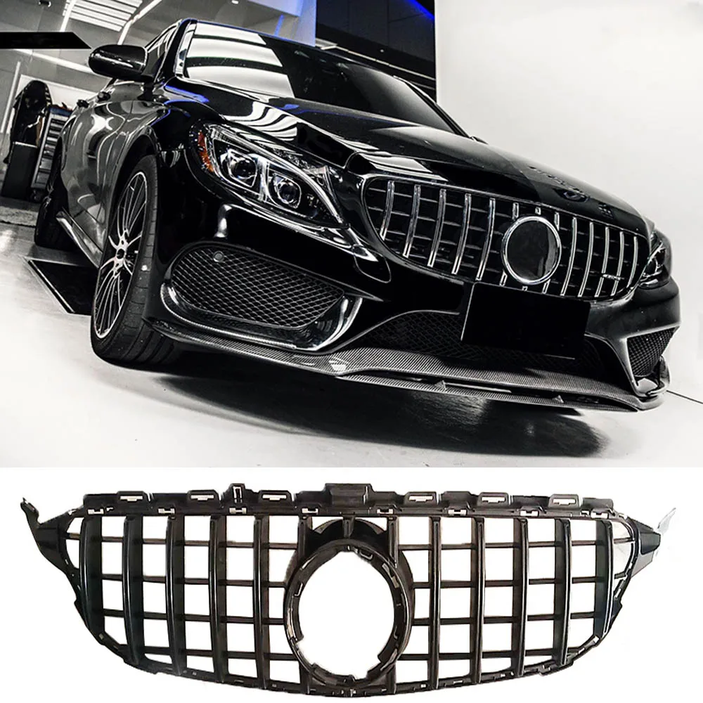 Подходит для нового C class W205 GT R GTR решетка C180 C200 C250 C300 без эмблемы 2015 19 с/без 2019