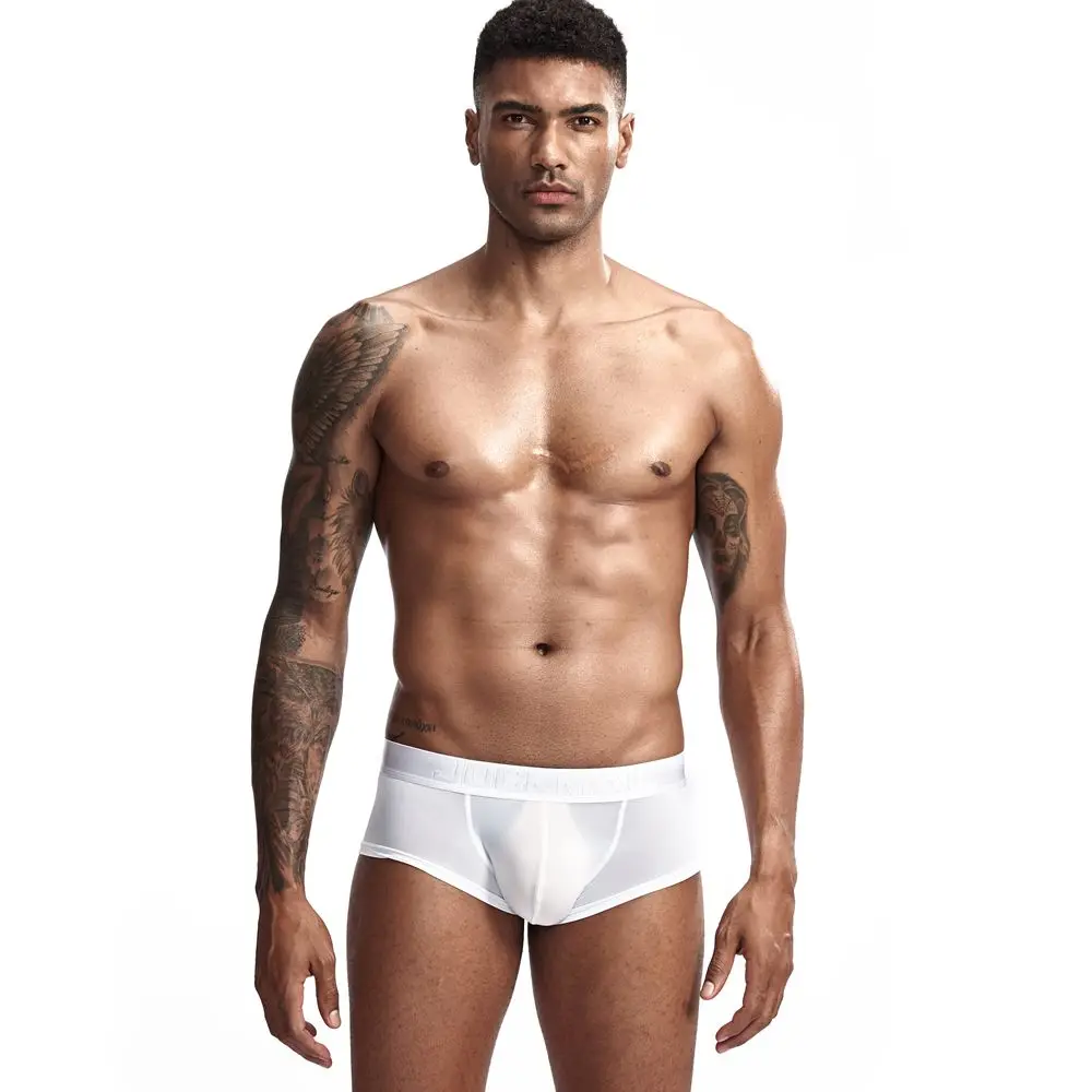 JOCKMAIL, ультратонкое сексуальное нижнее белье, мужские боксеры, одноцветные выпуклые мужские трусы, Короткие трусы, мужские трусы-боксеры