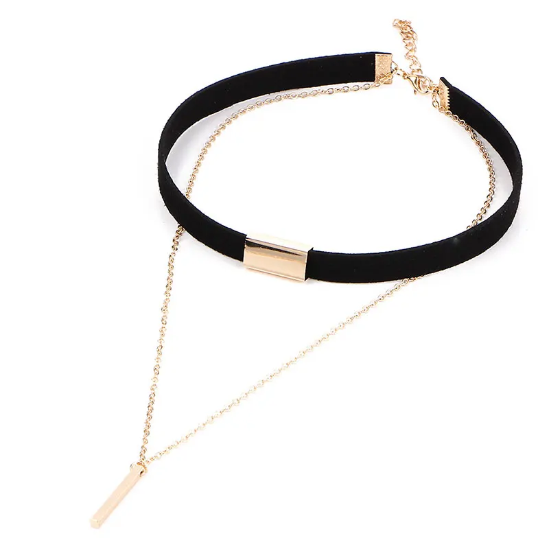 2017 новое поступление Дамская Мода Треугольник Кулон черный золотой цвет из