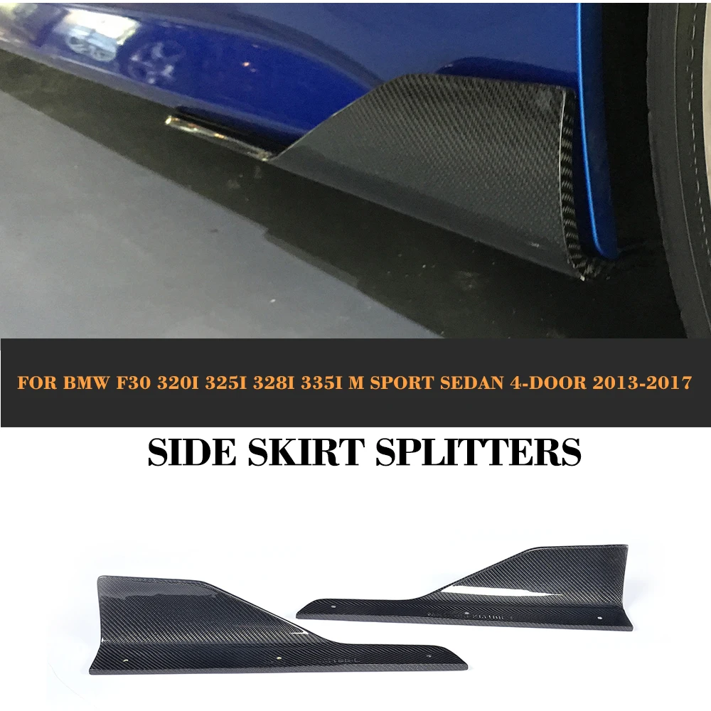 3 серии углеродное волокно автомобиля боковые юбки сплиттеры фартук закрылки для