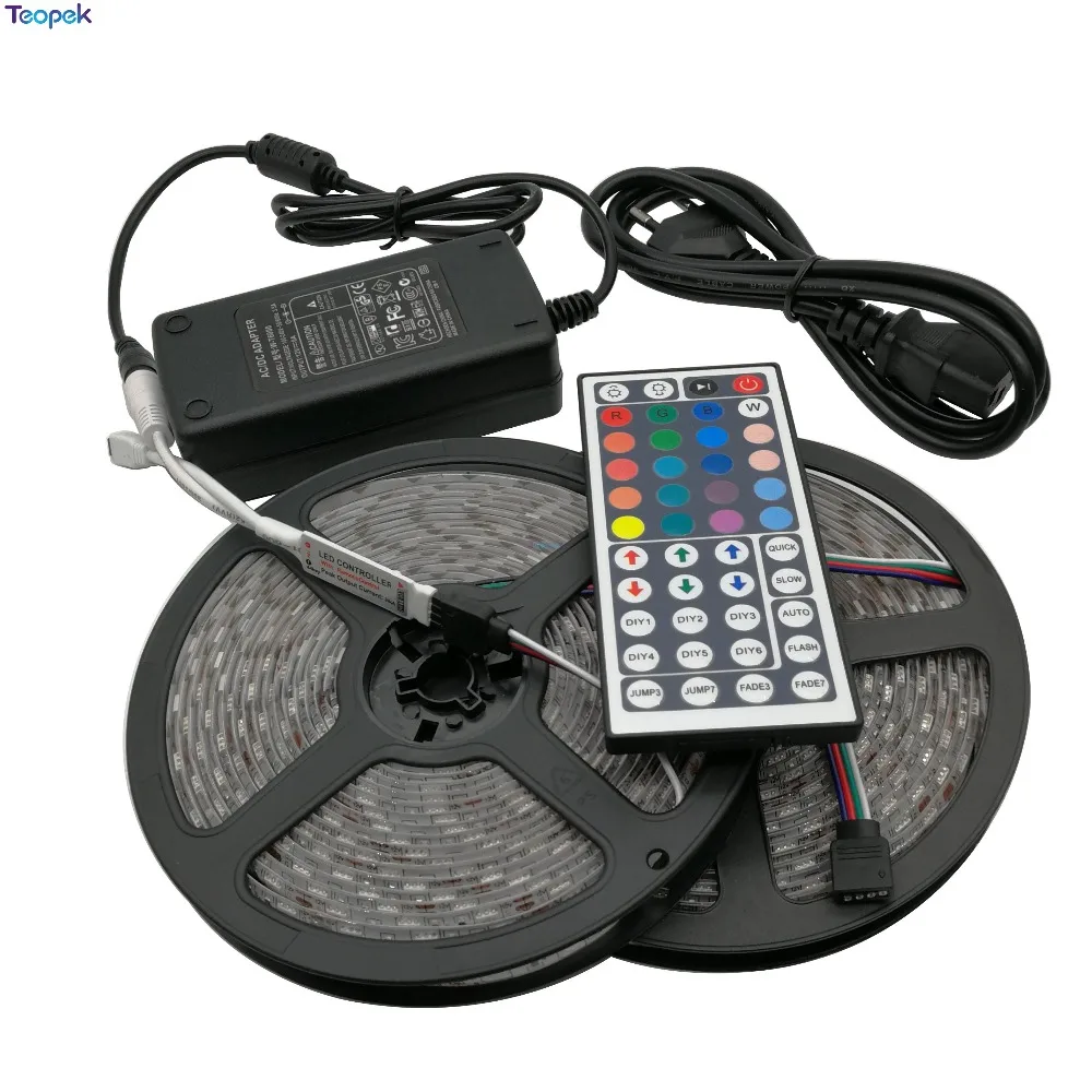 Светодиодная лента RGB 5050 SMD 5 м 10 гибкая Водонепроницаемая ИК с пультом