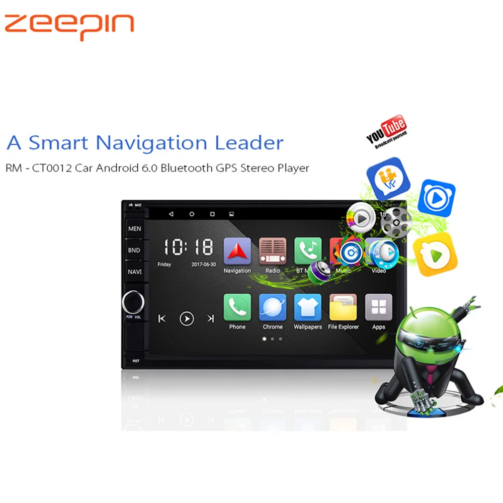 Автомобильный мультимедийный плеер Android 2 Din Bluetooth gps WiFi Авто радио с fm зеркальное