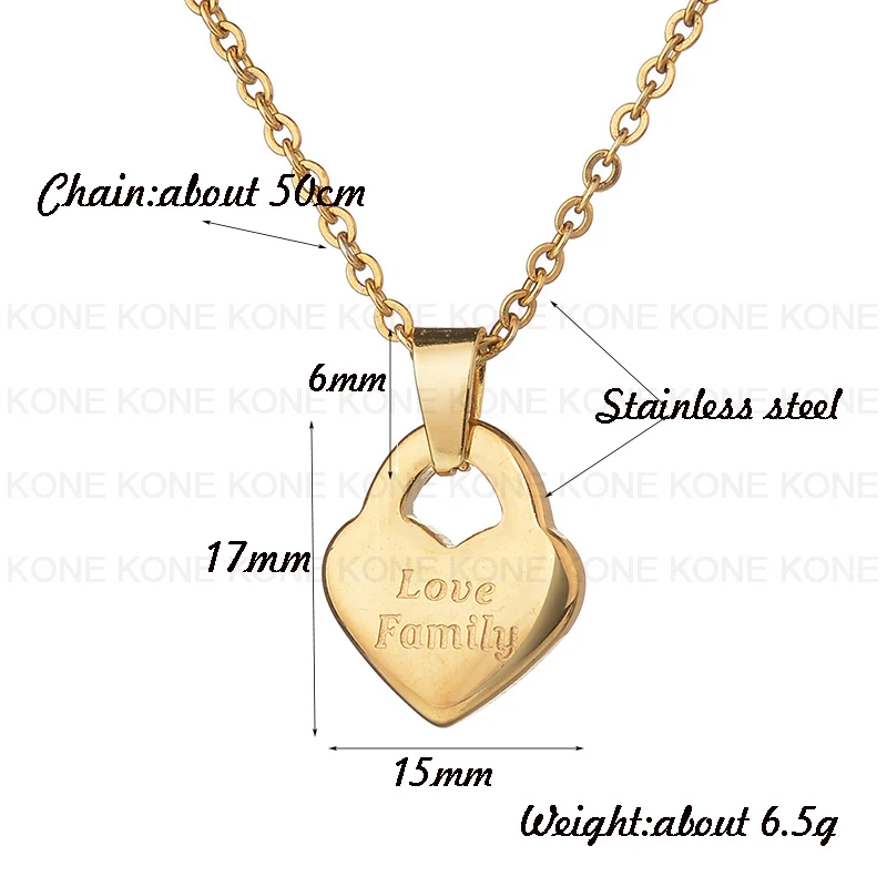 Женское ожерелье с подвеской в виде сердца из нержавеющей стали|Ожерелья